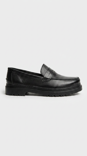 Mocasin Clásico Cuero - Negro