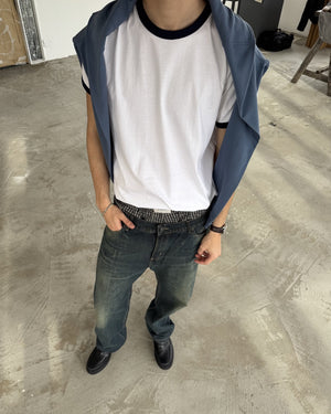 Remera Regular Combinada - Blanca