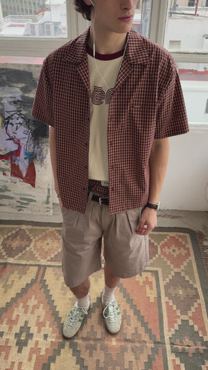 Remera Regular Combinada 70´s - Bordo