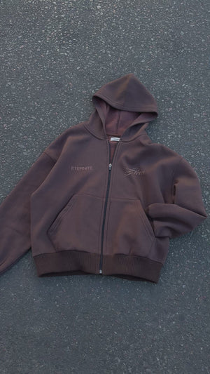 Hoodie Zip Social Club - Marrón