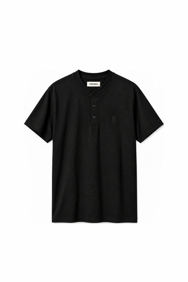 Remera Regular Cuello - Negro